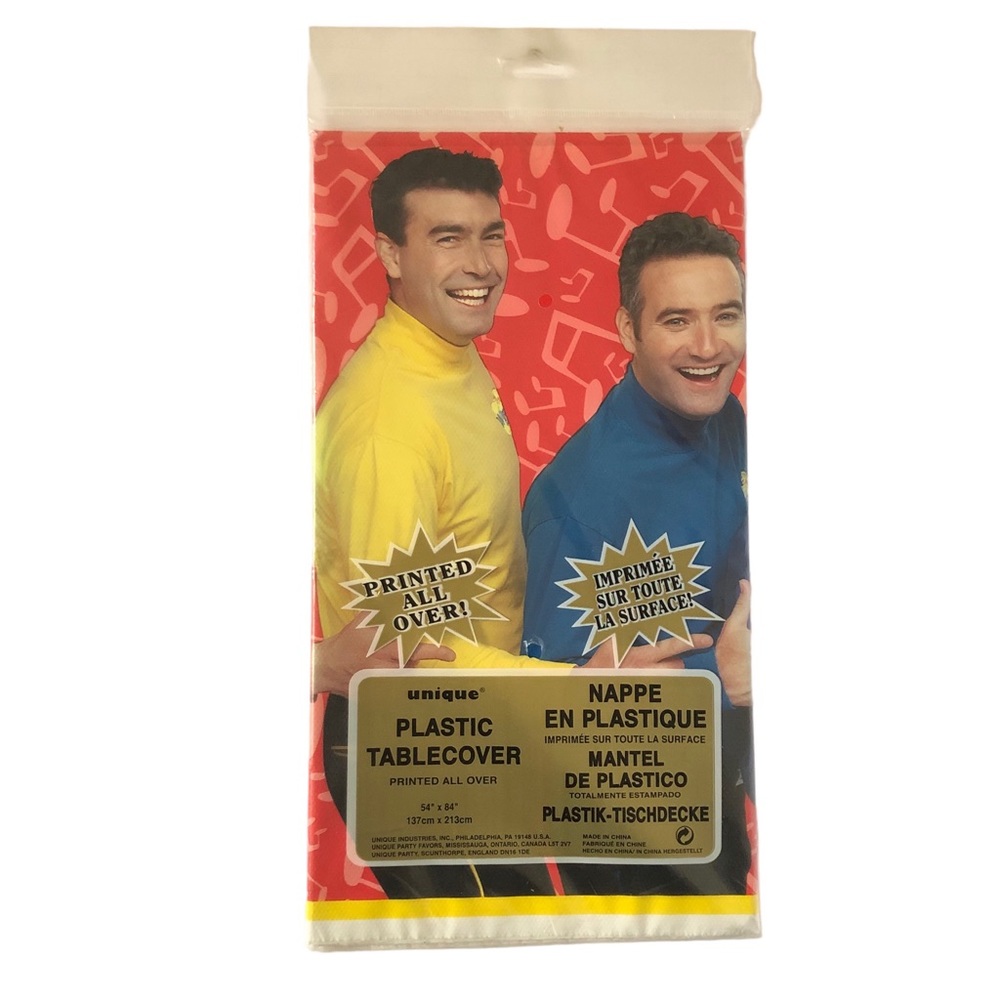 Vintage The Wiggles Party Table Cloth 54” x 84” Plastic Table Cover Kid Original